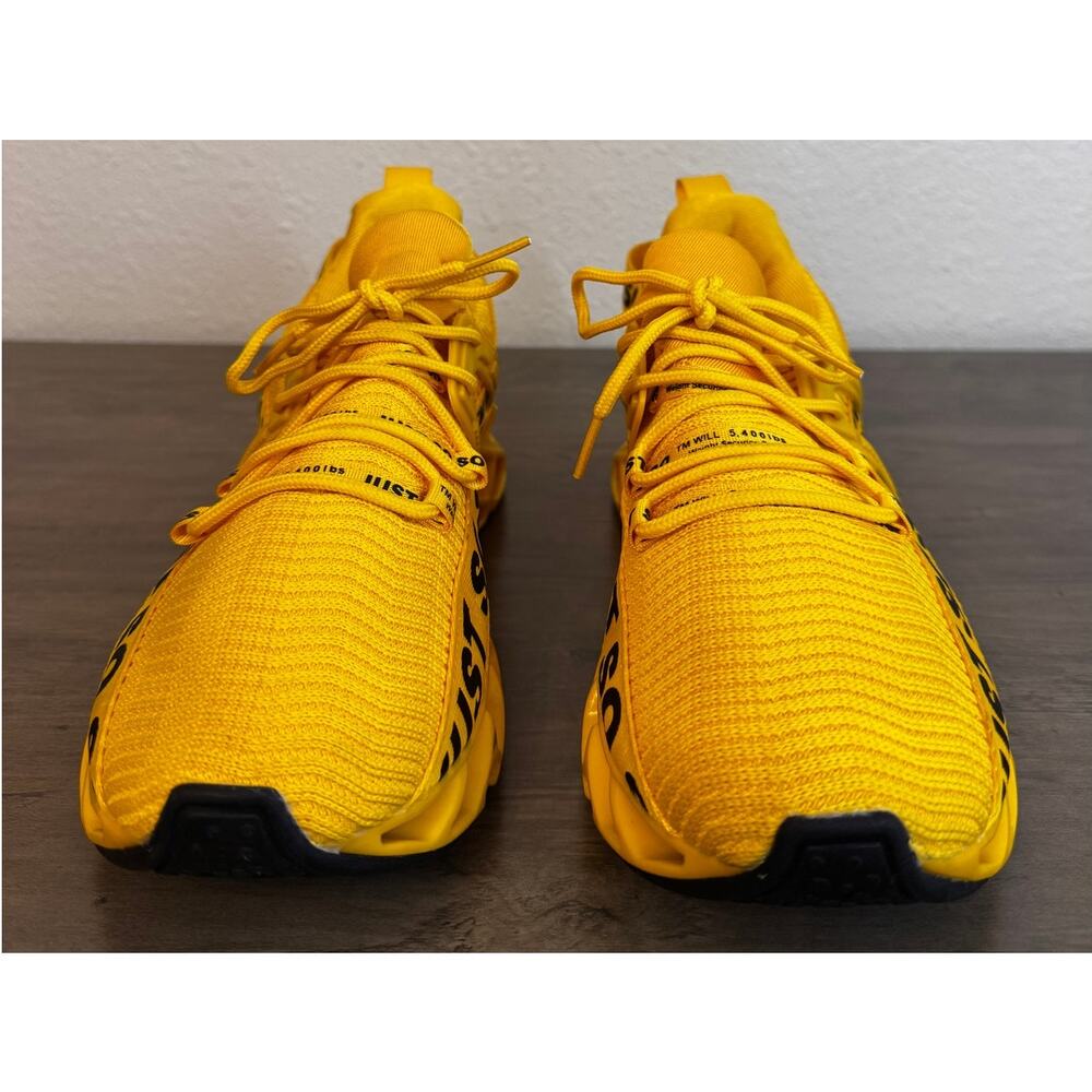 New JUST SO SO Men's Ginger Yellow Athletic Sneakers Shoes Size 43 US 9.5/10 - Picture 10 of 11